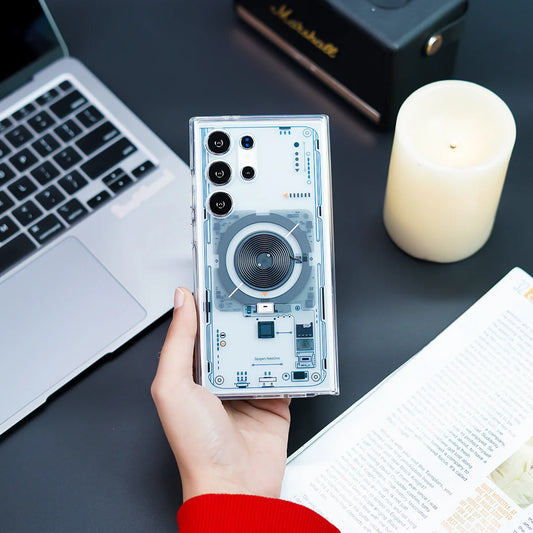 Grid-textured Samsung case – TechGrid in hand