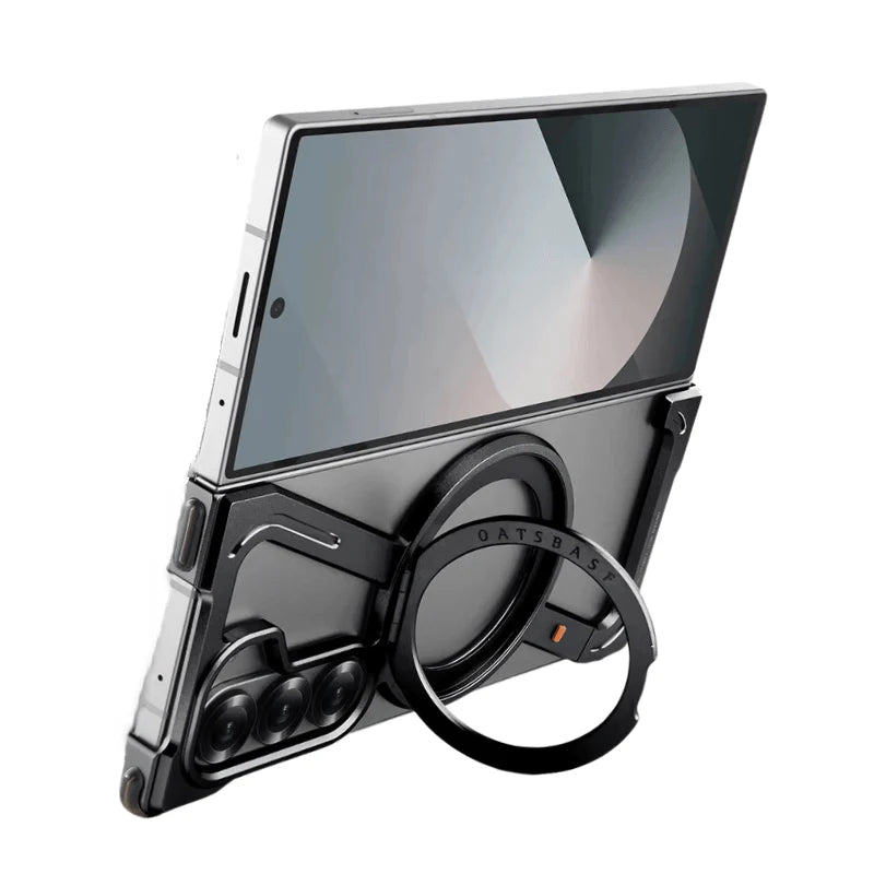 Metal stand case for Samsung Galaxy with smooth matte finish