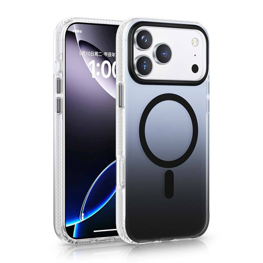 Frosted gradient blue MagSafe case showcasing slim shockproof build