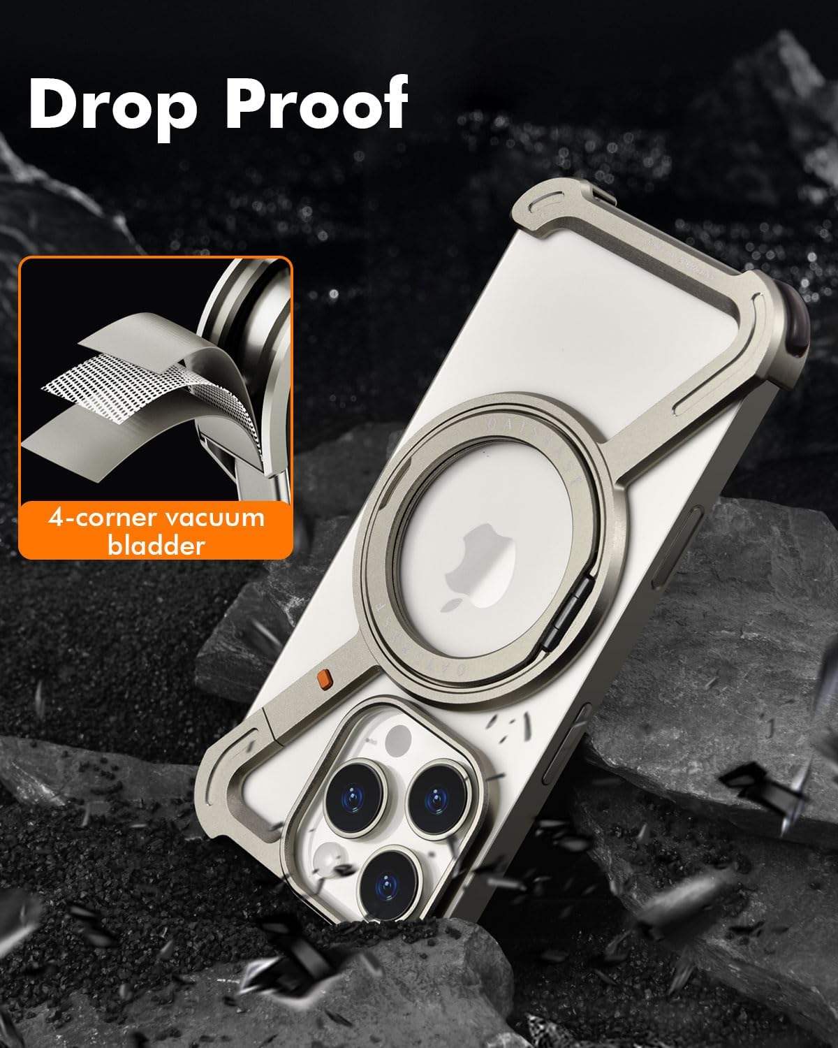 Adjustable metal stand case with anti-slip silicone pads