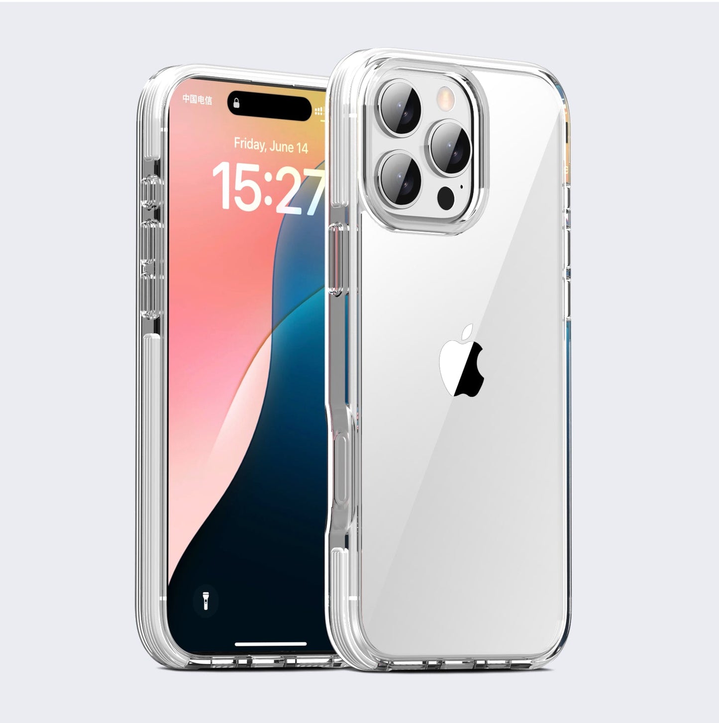 Anti-scratch transparent back case for iPhone with slim edge protection