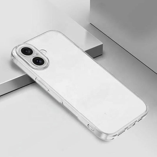 Shock Pocket corner cushions on GlassTone clear back cover for iPhone 17