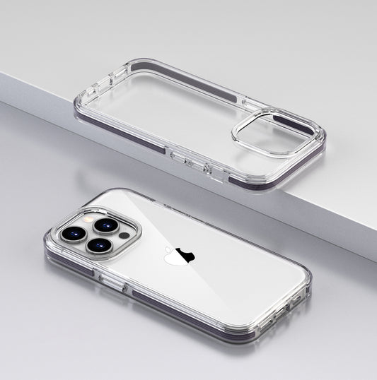 Crystal clear iPhone case with anti-shock corners and grippy sides