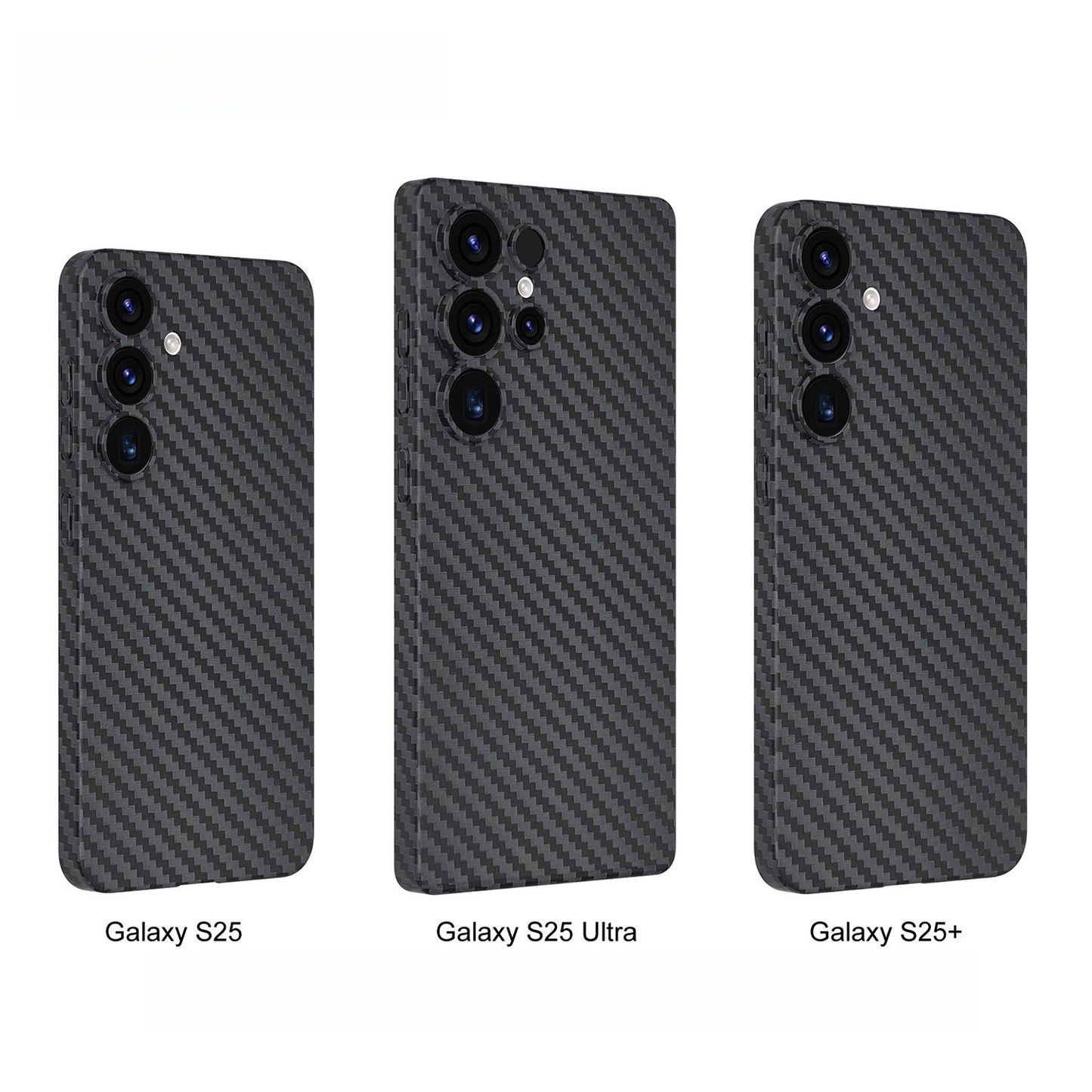 Carbon fiber phone case for Samsung models S25, S25 Ultra, and S25+