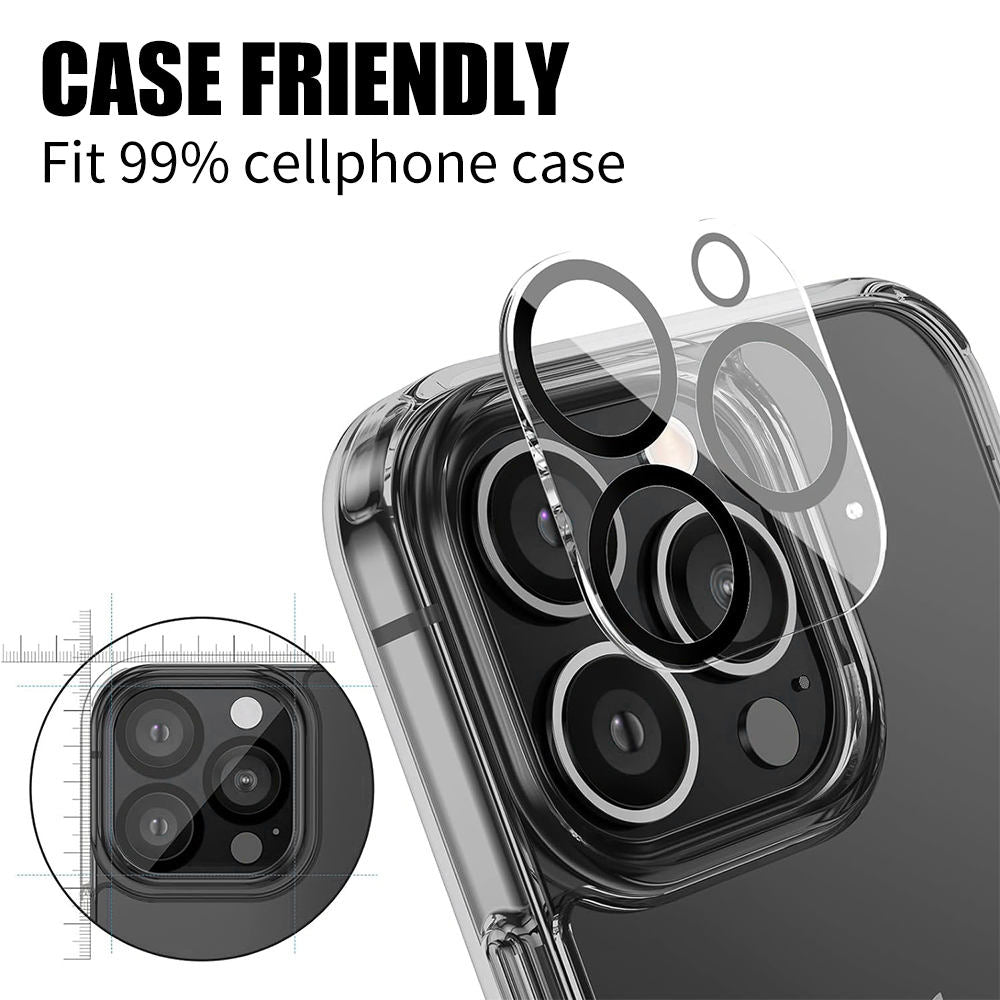 Dustproof and scratch-resistant black frame camera glass