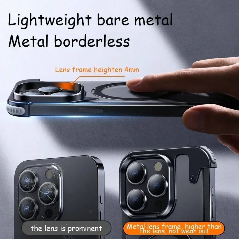 iPhone Pro Max MagSafe case with premium metal detailing