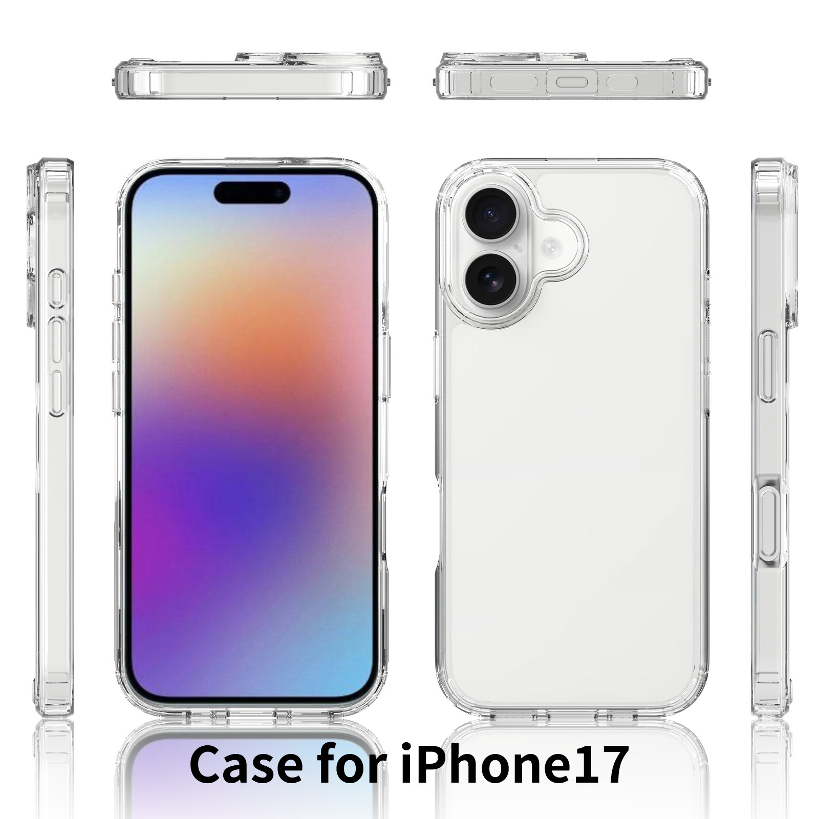 Slim transparent GlassTone case supporting Qi wireless charging – iPhone 17 series