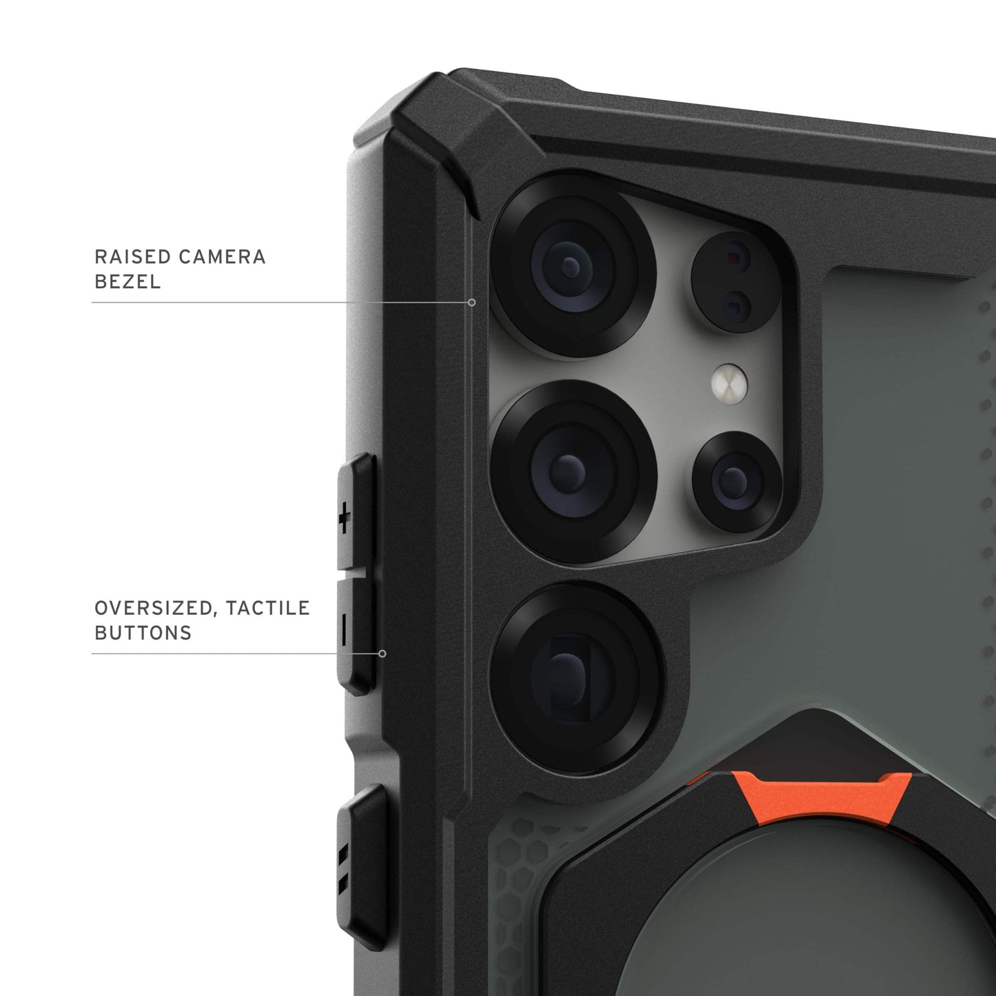 Rugged back cover with stand and MagSafe ring for S24 Ultra