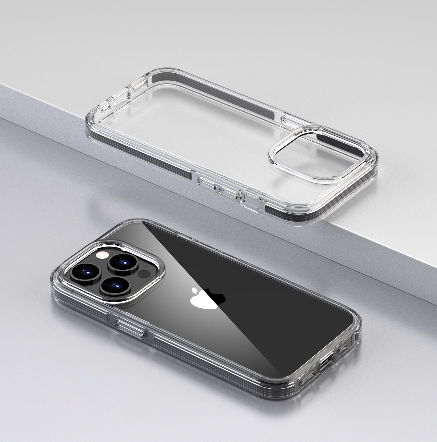 Transparent phone case with anti-yellowing TPU back