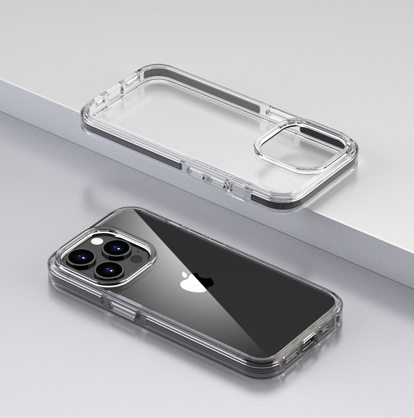 Transparent phone case with anti-yellowing TPU back