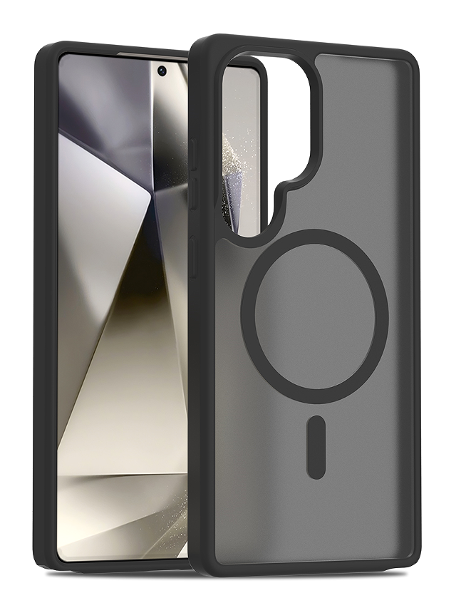 MagSafe-ready frosted Samsung case with secure soft bumper grip