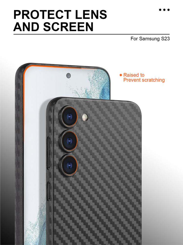 Smartphone with a protective case on a white background, emphasizing screen and lens protection.