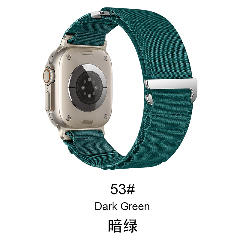 Hook-and-loop closure strap for Apple Watch, suitable for all sizes