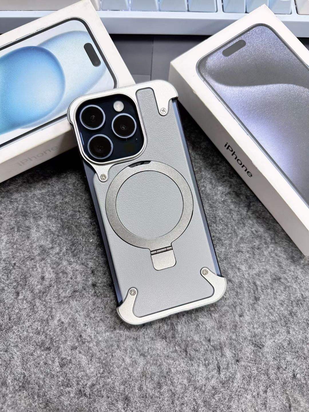 Durable MagSafe iPhone case with alloy frame and anti-slip back