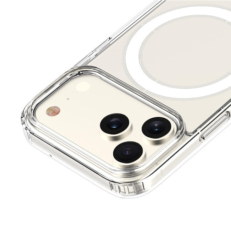Durable transparent MagSafe case with corner protection for iPhone 17
