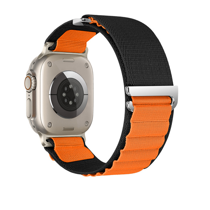 Lightweight, sweat-friendly Apple Watch fabric strap in navy blue tone