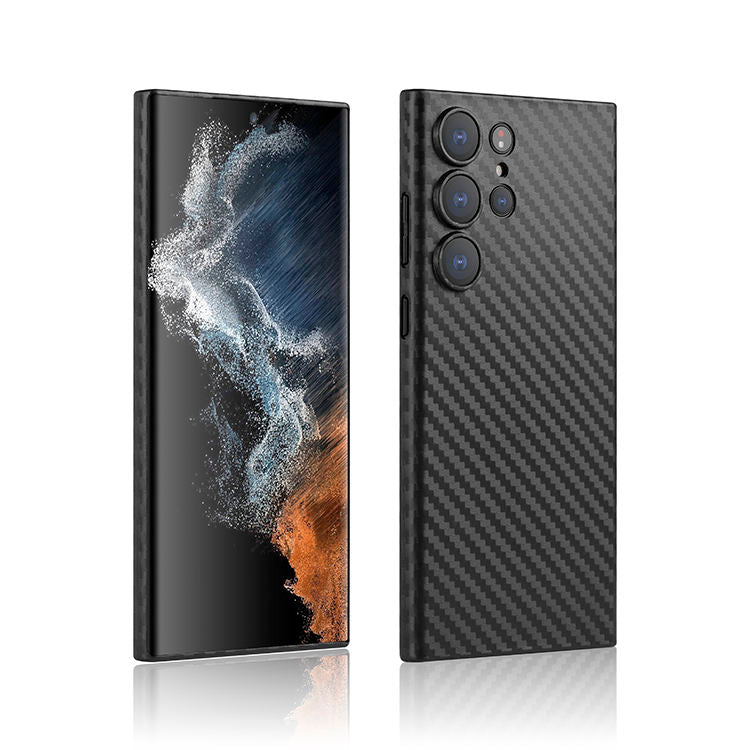 Phone case with carbon fiber texture
