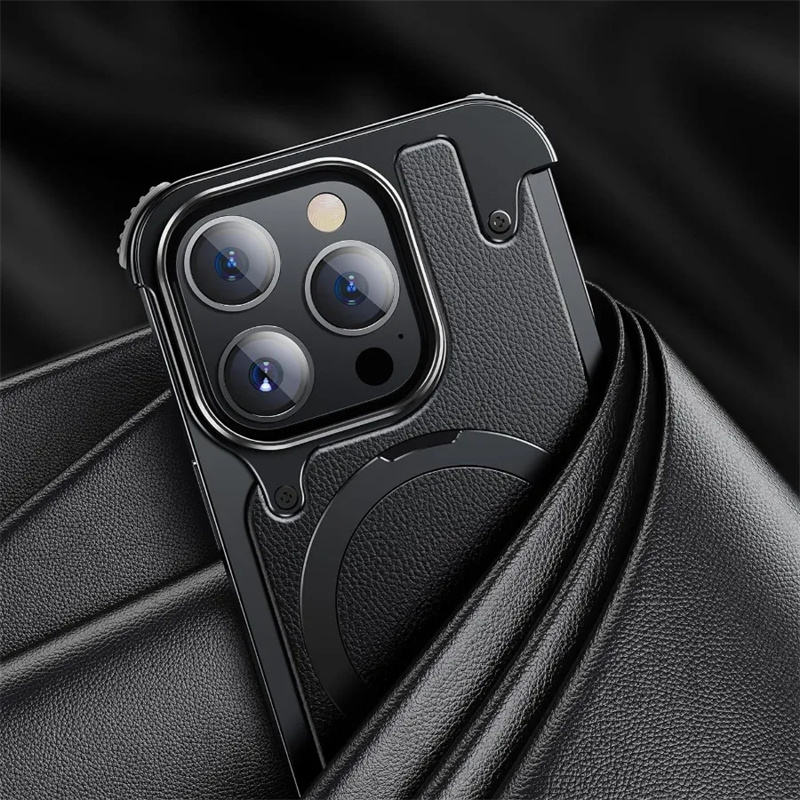 Alloy frame MagSafe iPhone cover in desert titanium color