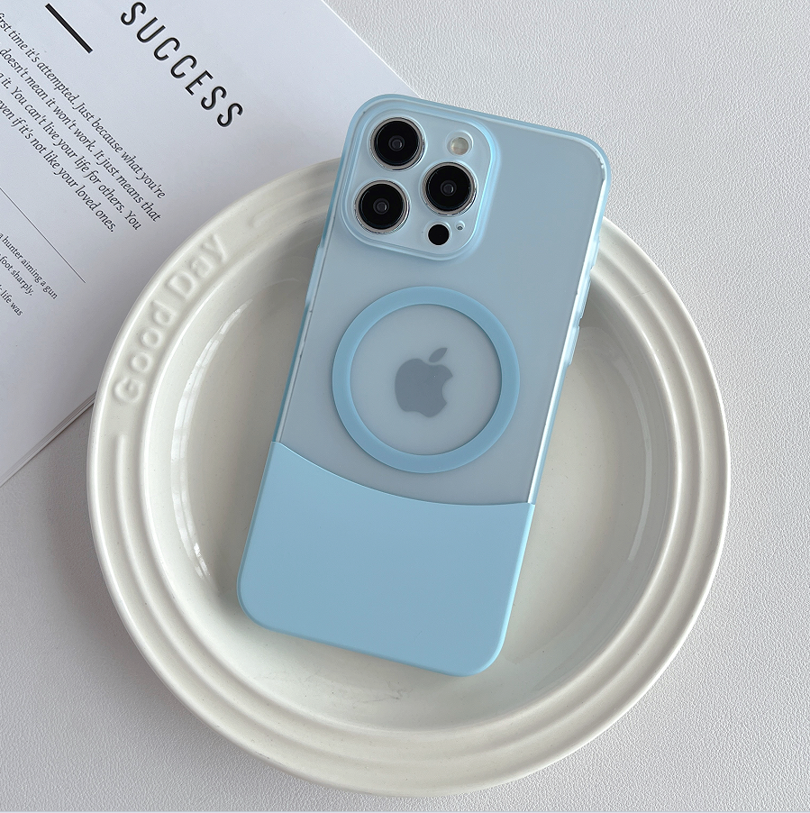 Matte and frosted combo iPhone MagSafe case in titanium