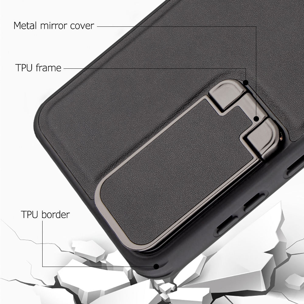 Dual-function case for iPhone with stand and camera safety features