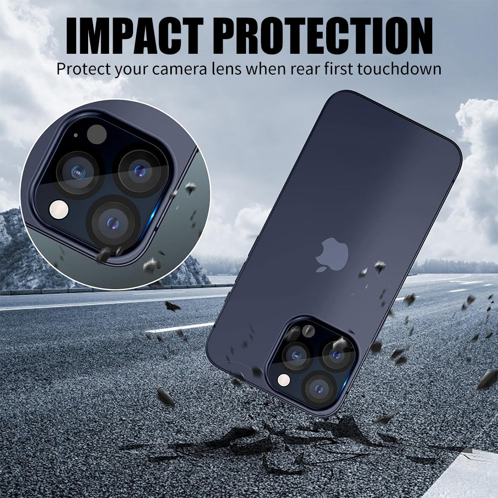 Clear tempered glass with bold black outline for cameras