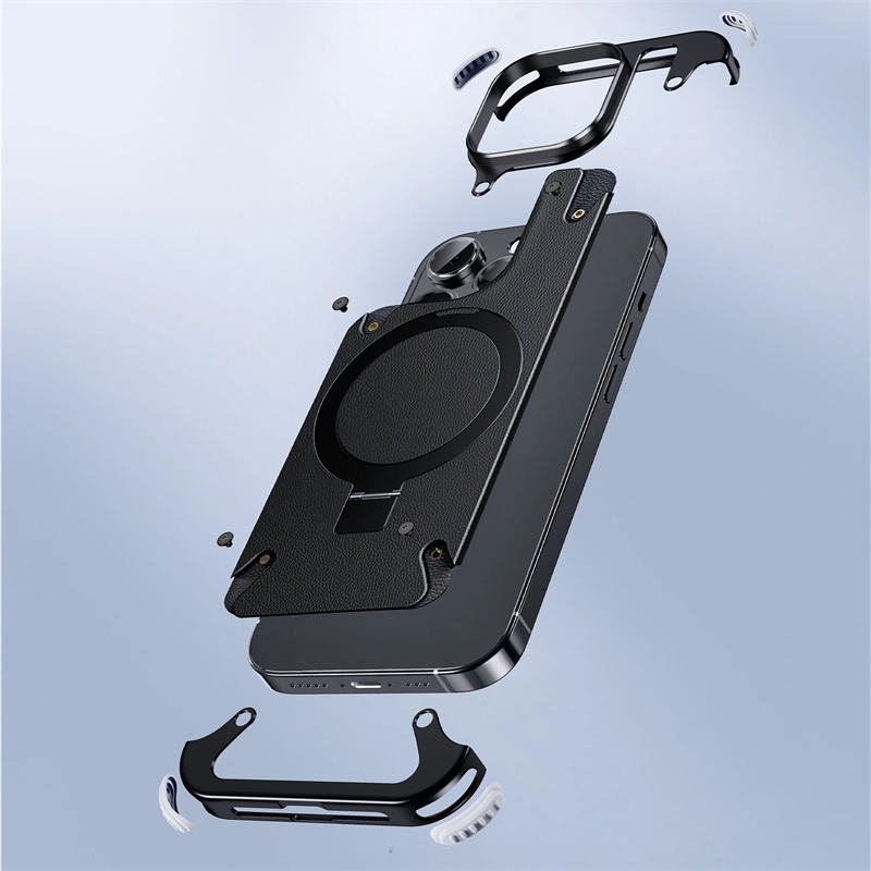 Heavy-duty iPhone case with MagSafe ring and anti-slip back
