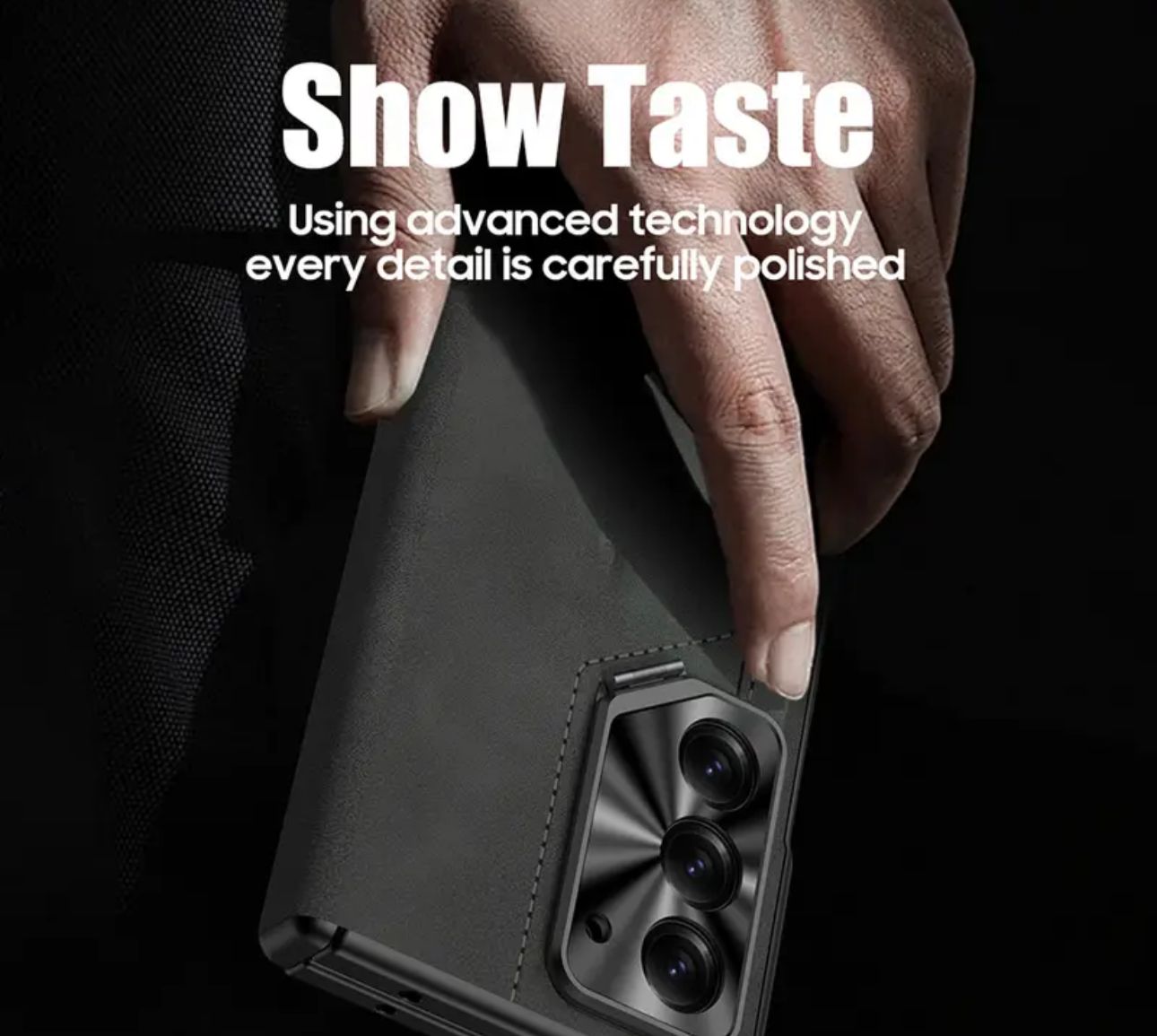 Premium vegan leather flip case for Samsung Z Fold6 with kickstand