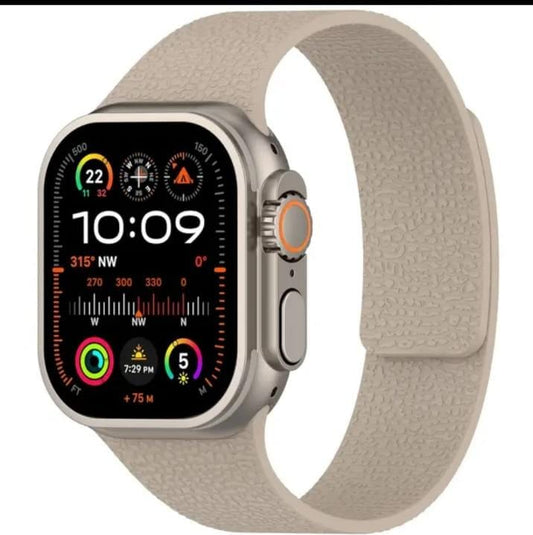 Apple Watch band with magnetic lock and soft-touch silicone