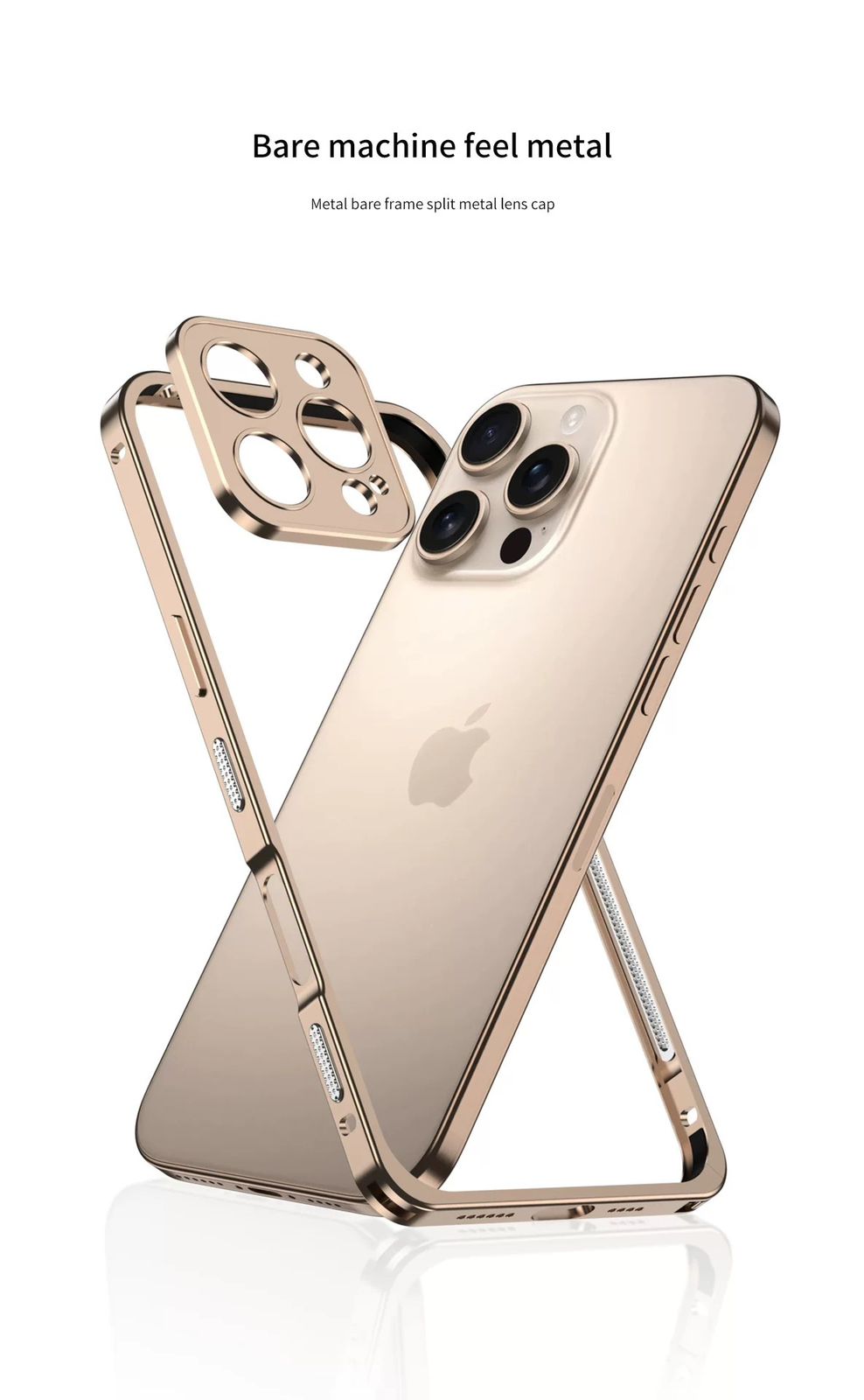 Protective metallic edge case with precise cutouts for iPhone 16 Pro