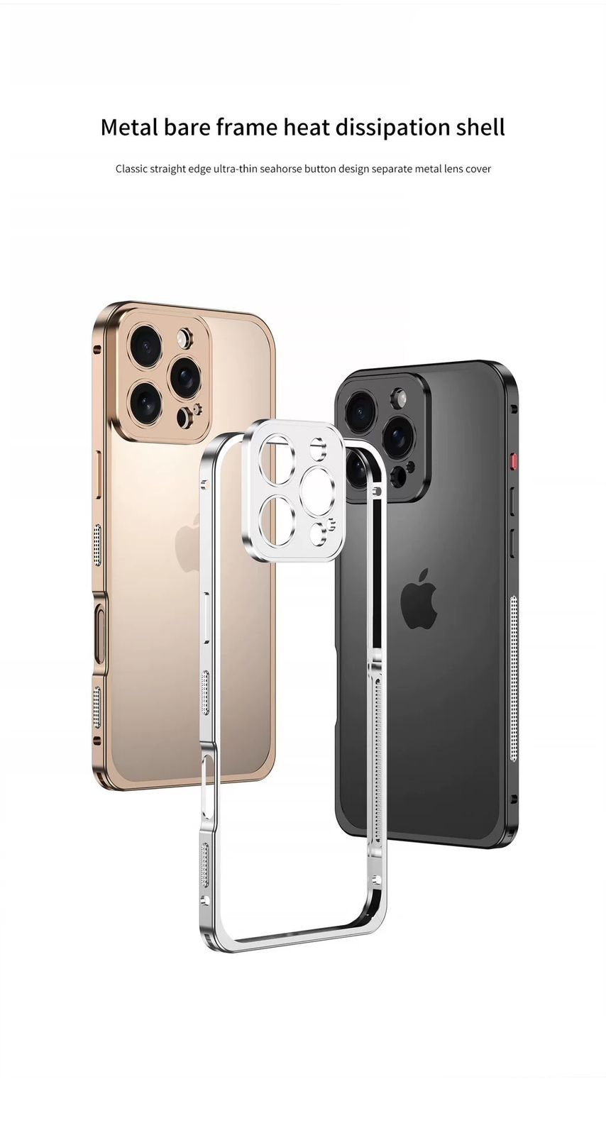 Ultra-slim side frame cover for iPhone 16 series