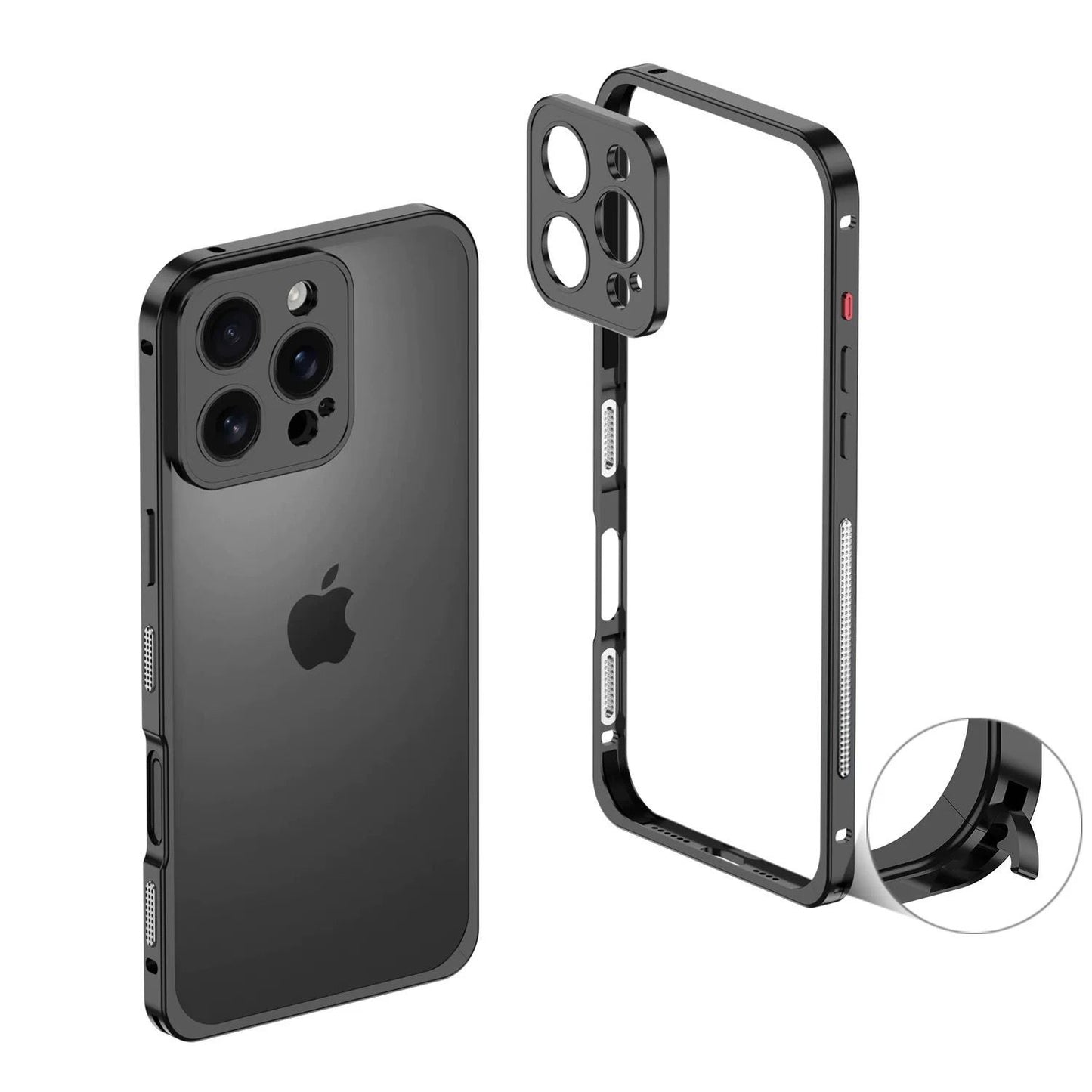 Premium edge frame case for iPhone 16 Pro in Desert Titanium
