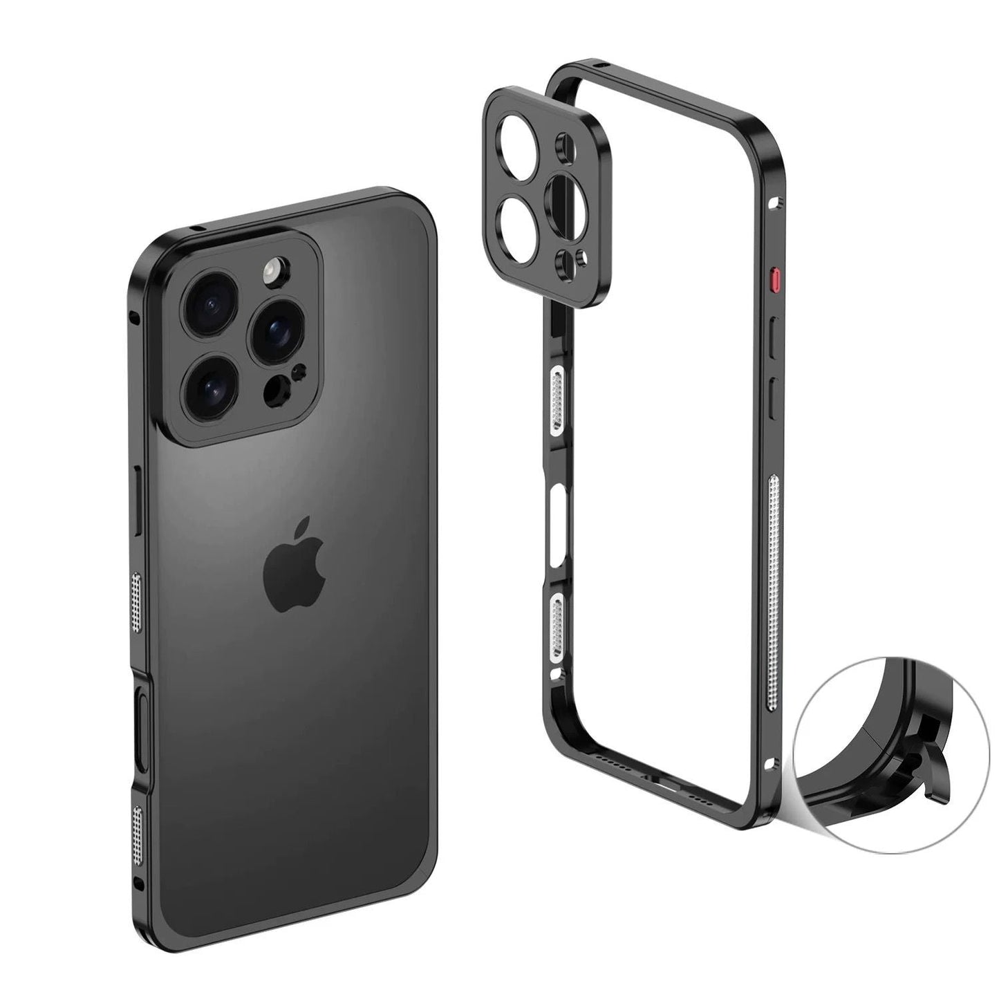 Premium edge frame case for iPhone 16 Pro in Desert Titanium