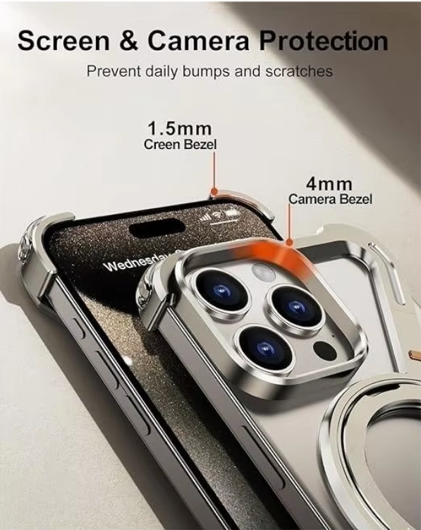 All-metal design case stand with sleek profile