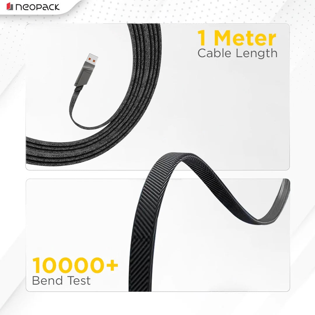Neopack Almighty 4-in-1 Fast Charging Cable – 66W Braided Nylon