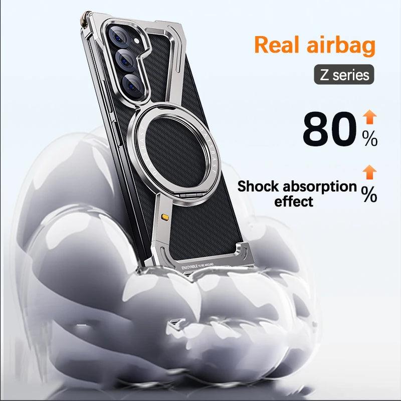 Premium matte metal phone stand case for Galaxy Fold and Ultra models