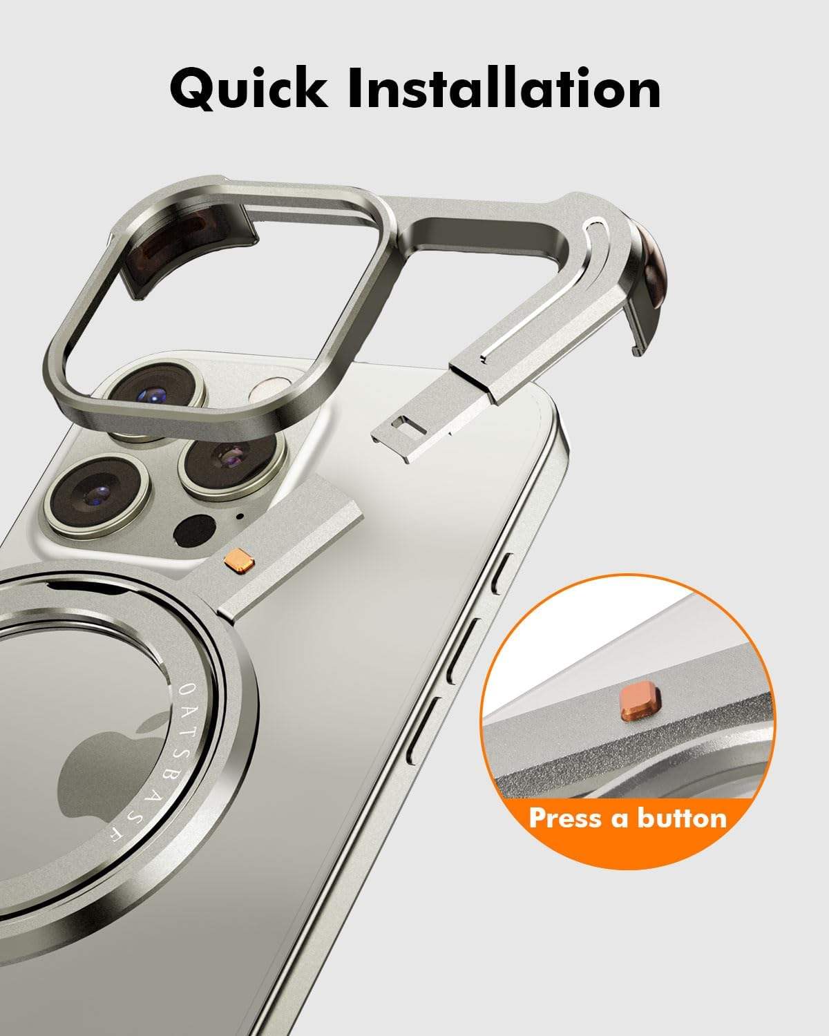 Side view of rotating kickstand in standing position