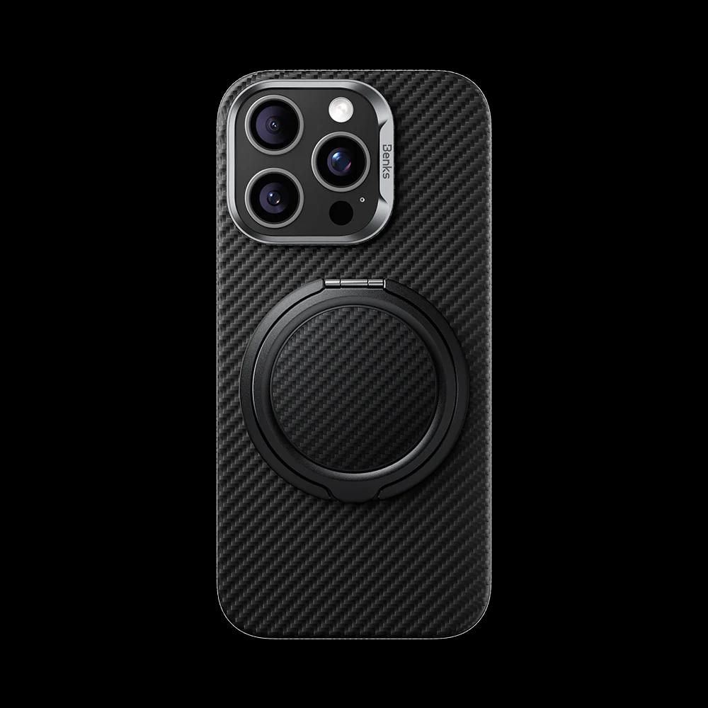 Magnetic phone ring for iPhone with carbon fiber look