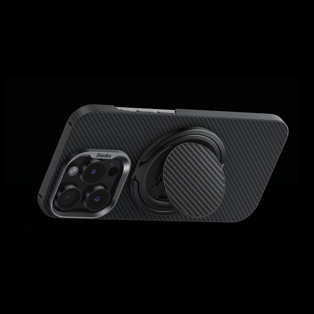 Magnetic phone ring for iPhone with carbon fiber look