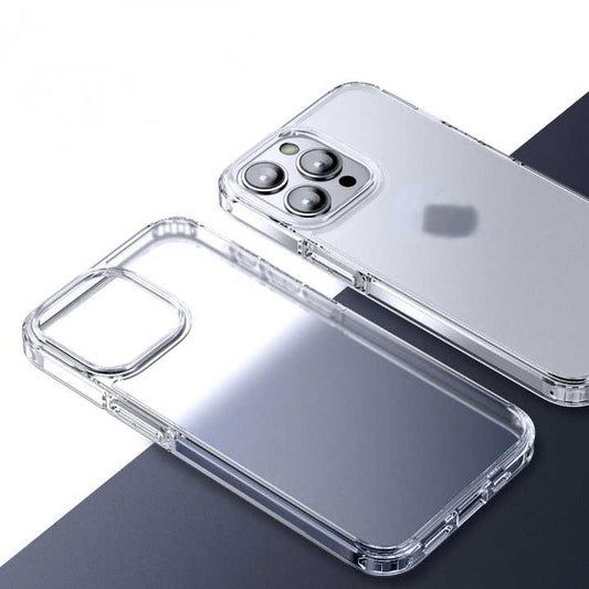 Side grip of matte case with transparent bumper for extra hold