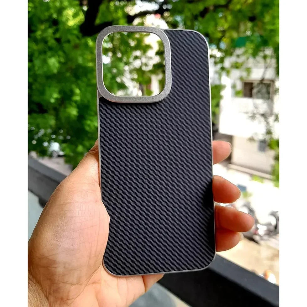 Featherweight carbon back for iPhone 16 Pro with camera ring protection