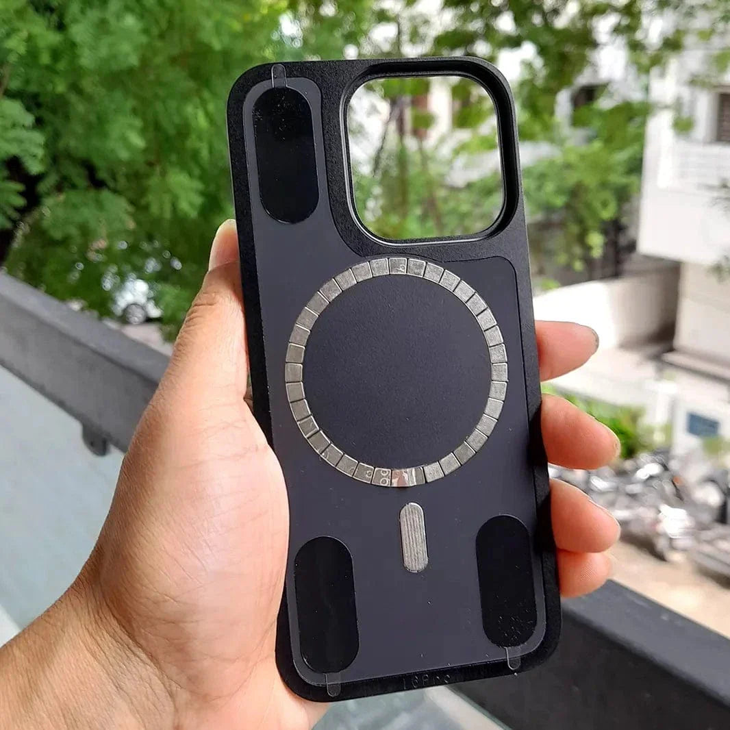 Barely-there carbon back panel providing clean iPhone protection