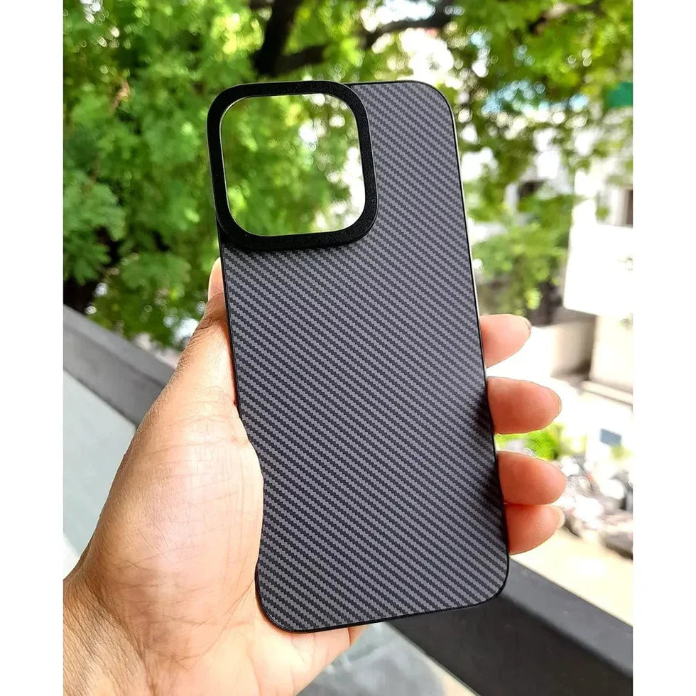 Sleek iPhone plate with carbon texture and zero added bulk