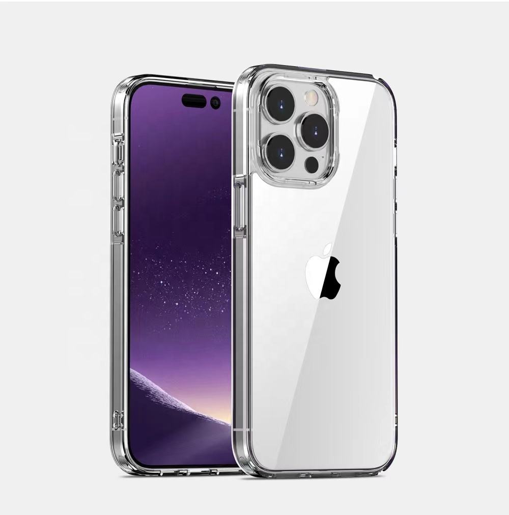 Transparent white iPhone case showing front and back, soft edge bumper with crystal clear back