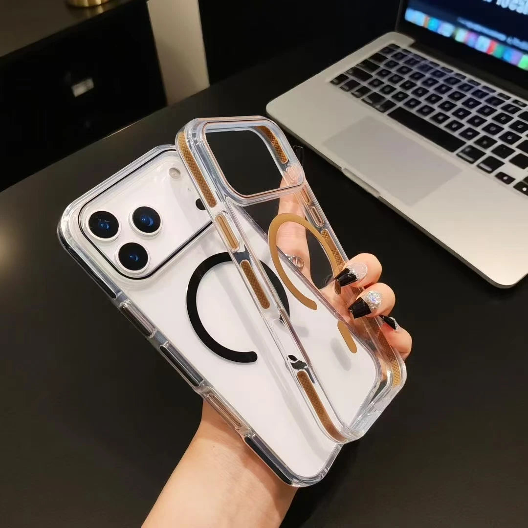 Slim crystal-clear iPhone cover with MagSafe support and durable drop protection
