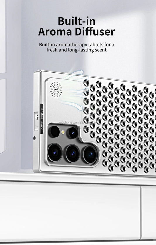 Cooling back cover for Galaxy S24 Ultra with airflow grille design