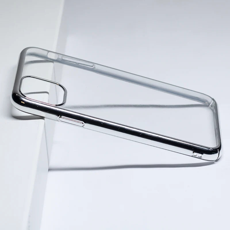 Sleek iPhone clear case showcasing phone design with added edge detail