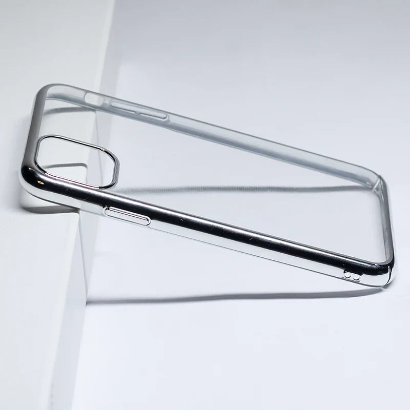 Sleek iPhone clear case showcasing phone design with added edge detail