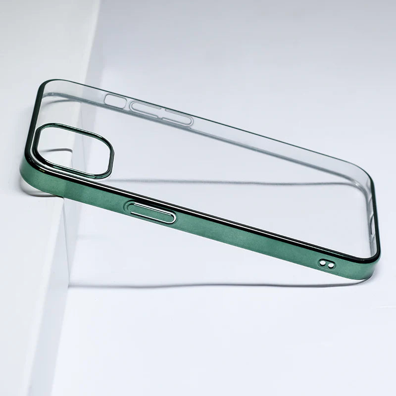 Lightweight iPhone cover with metallic edge and anti-fingerprint coating