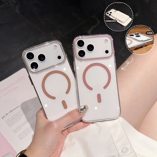 Slim crystal-clear MagSafe cover with drop protection