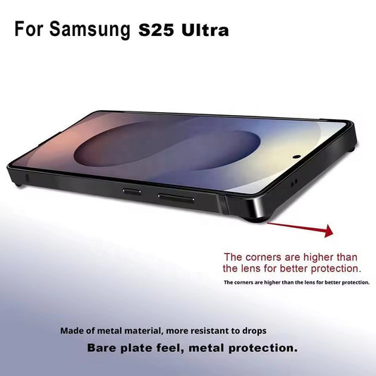 Frame-style Galaxy S25 Ultra case in Desert Titanium finish